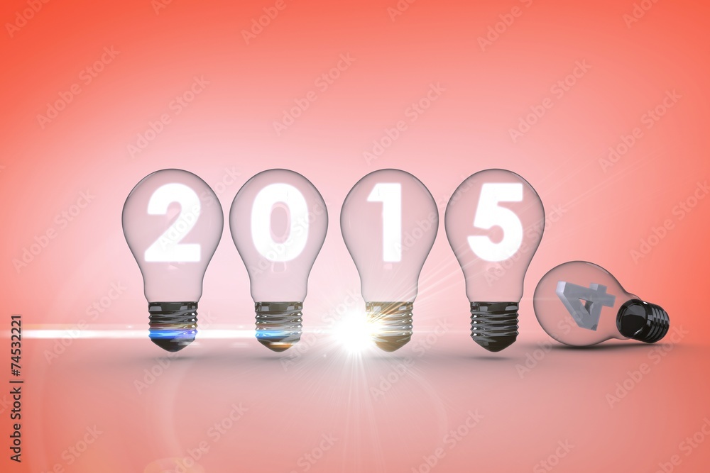 Poster composite image of 2015 with light bulb