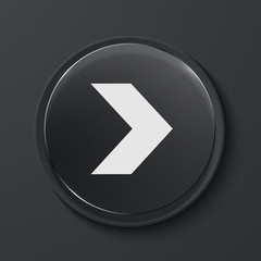 Vector modern black glass circle icon.