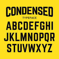 Condensed typeface, industrial bold style font