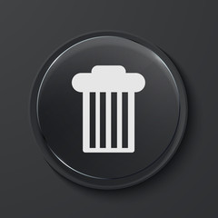 Vector modern black glass circle icon.