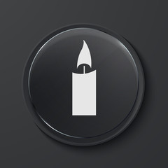 Vector modern black glass circle icon.