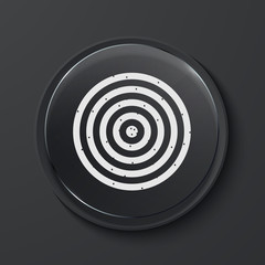Vector modern black glass circle icon.