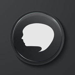 Vector modern black glass circle icon.