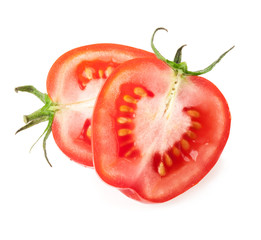 Tomatoes slices isolated on white background