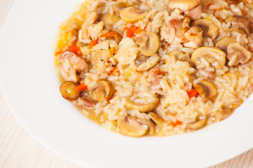 Rice with Chicken and Mushrooms
