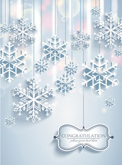 Obraz na płótnie Canvas Abstract Christmas background with snowflakes