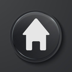 Vector modern black glass circle icon.