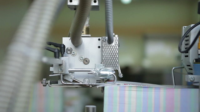 Newspaper production line. Print press webset machine