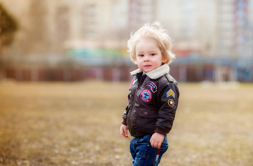 Fototapeta premium Boy in jacket pilot