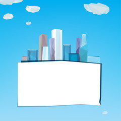 Obraz premium Polygonal city banner