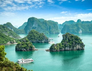 Gordijnen Halong Bay in Vietnam. Unesco World Heritage Site. © cristaltran