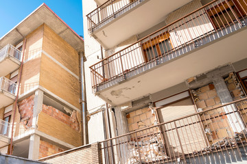Fototapeta premium City of L'Aquila, Earthquake effects, Abruzzo Italy