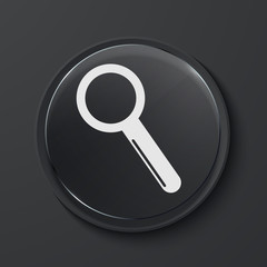 Vector modern black glass circle icon.