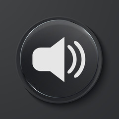 Vector modern black glass circle icon.