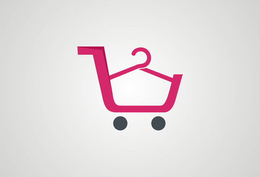 Cart shopping fashion logo vector