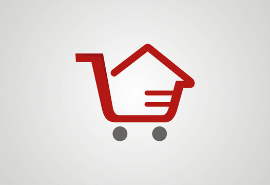 Sale home cart logo vector