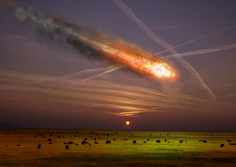 The asteroid impact on the planet earth. © PRUSSIA ART