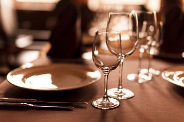Tables set for meal