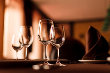 Tables set for meal