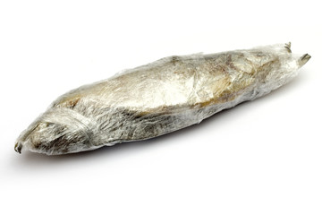 dried fish on the white background