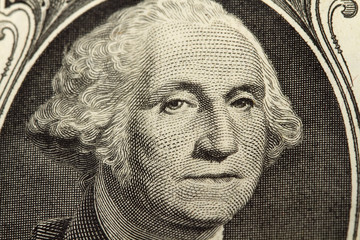 Macro George Washington Portrait on Dollar