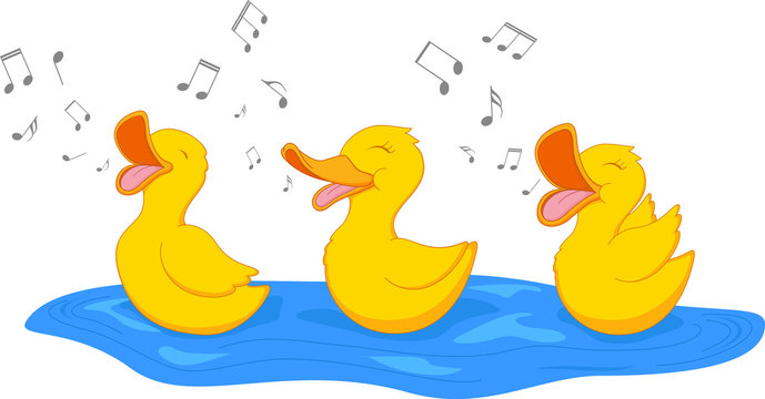 Happy duck singing