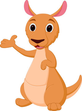 Kangaroo cartoon presenting