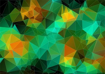 Poster Orange green bright abstract triangle image © igor_shmel
