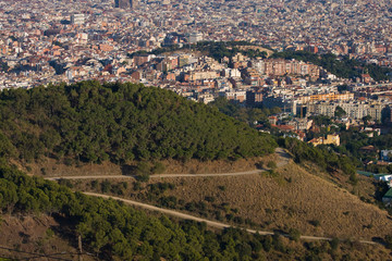 Fototapeta na wymiar Panoramic view of Barcelona, Spain.