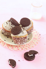 Chocolate Cookie Cupcake with Cream Cheese Frosting
