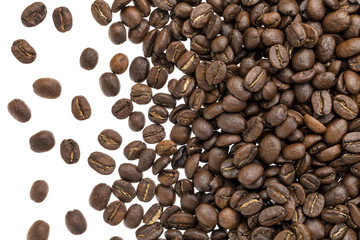 coffee beans on white background