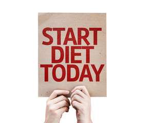 Start Diet Today card isolated on white background