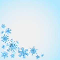 Fototapeta na wymiar Snowflakes in the corners