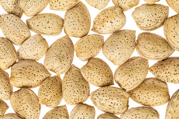 almond nuts on white background