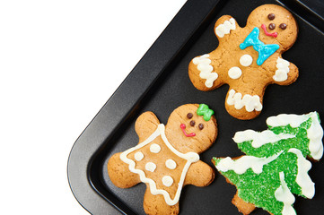 Gingerbread cookies on the pan