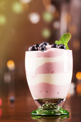 Delicious blueberry yougurt