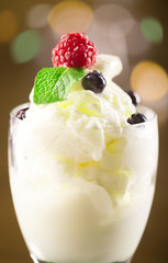 Bowl of melted ice cream