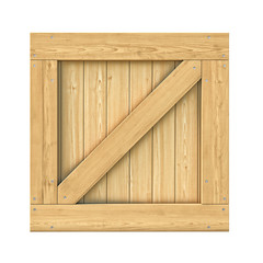 Wooden box isolated on white background