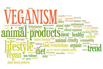 Fototapeta premium Veganism - word cloud concept