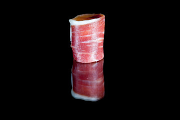 Slice of cured iberico ham