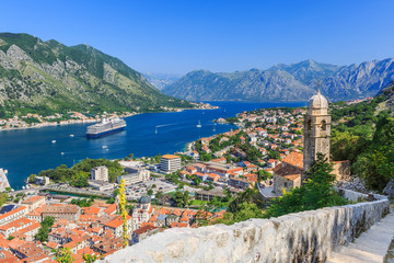 Kotor Bay and Old Town. Montenegro - obrazy, fototapety, plakaty