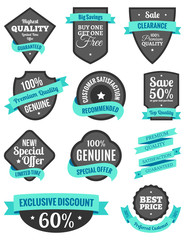 Badges and Ribbons Turquoise Two