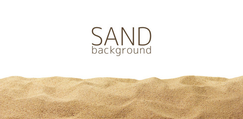 The sand scattering isolated on white background - obrazy, fototapety, plakaty