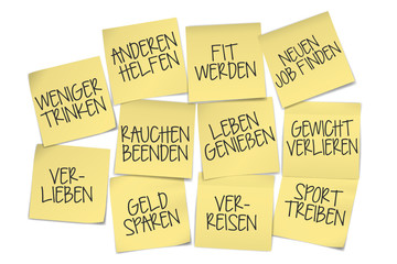 klebezettel Post-it, Gute Vors&auml;tze Neues Jahr, neue ziele