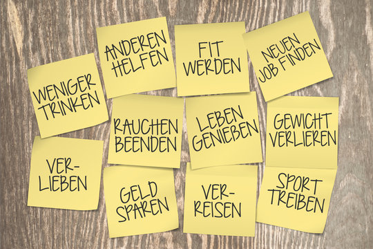 klebezettel Post-it, Gute Vors&auml;tze Neues Jahr, neue ziele