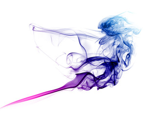Colorful blue and purple smoke