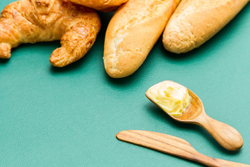 Fresh rye bread and butter