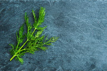 Closeup on dill on stone substrate