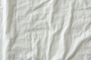 Fototapeta na wymiar White Wrinkled Fabric Texture