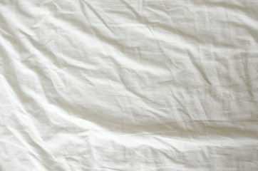 Fototapeta na wymiar White Wrinkled Fabric Texture